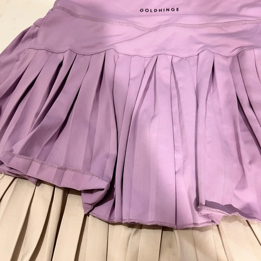 Lot of 6 Gold Hinge Pleated Tennis Skirt skort tennis pickle ball gold_4